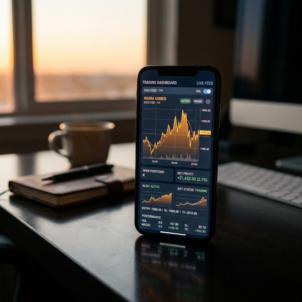 Cristal Fondelle AI crypto trading platform interface on mobile device